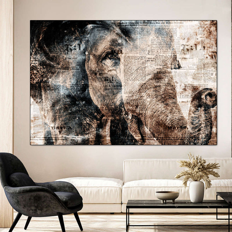 Textured Elephant Wall Art