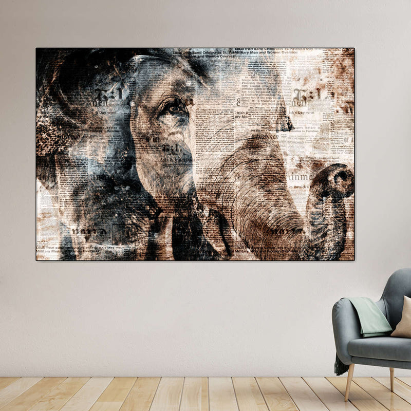 Textured Elephant Wall Art