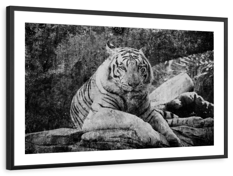 Textured White Tiger Wall Art