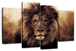Grunge Lion Head Wall Art