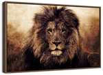 Grunge Lion Head Wall Art