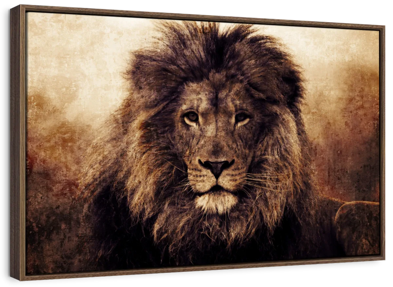 Grunge Lion Head Wall Art