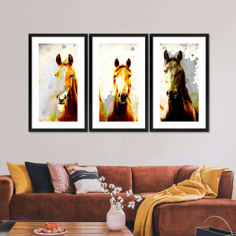Three Horse Heads Wall Art