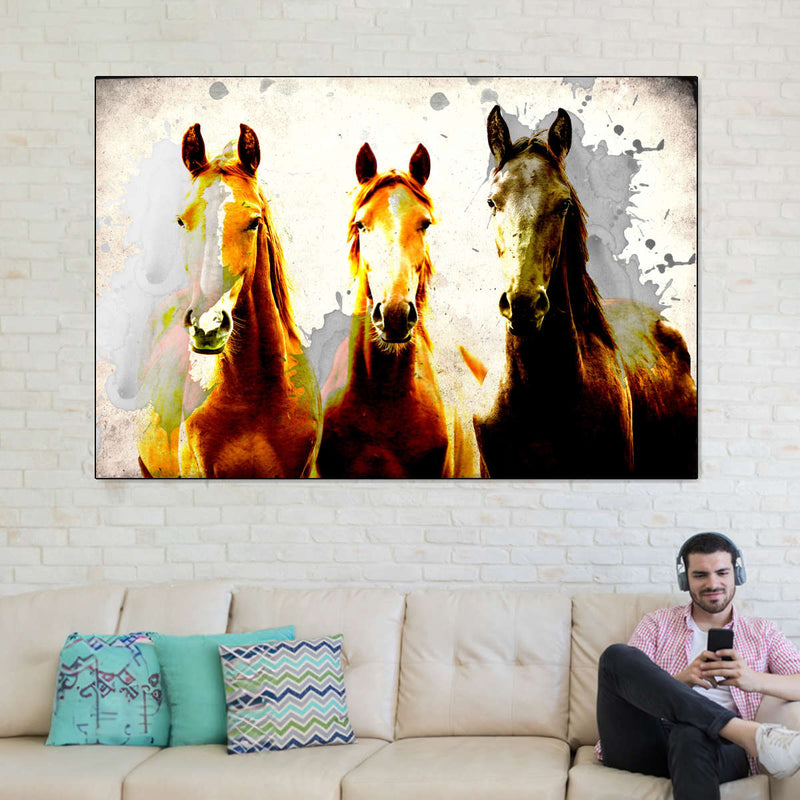 Three Horse Heads Wall Art