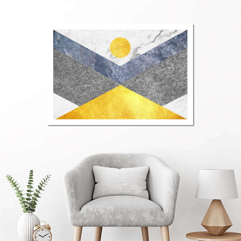 Marble Textured Geometric Wall Art
