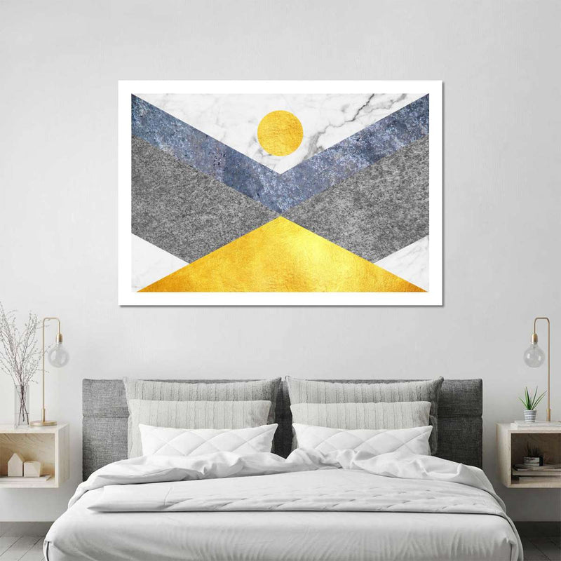 Marble Textured Geometric Wall Art