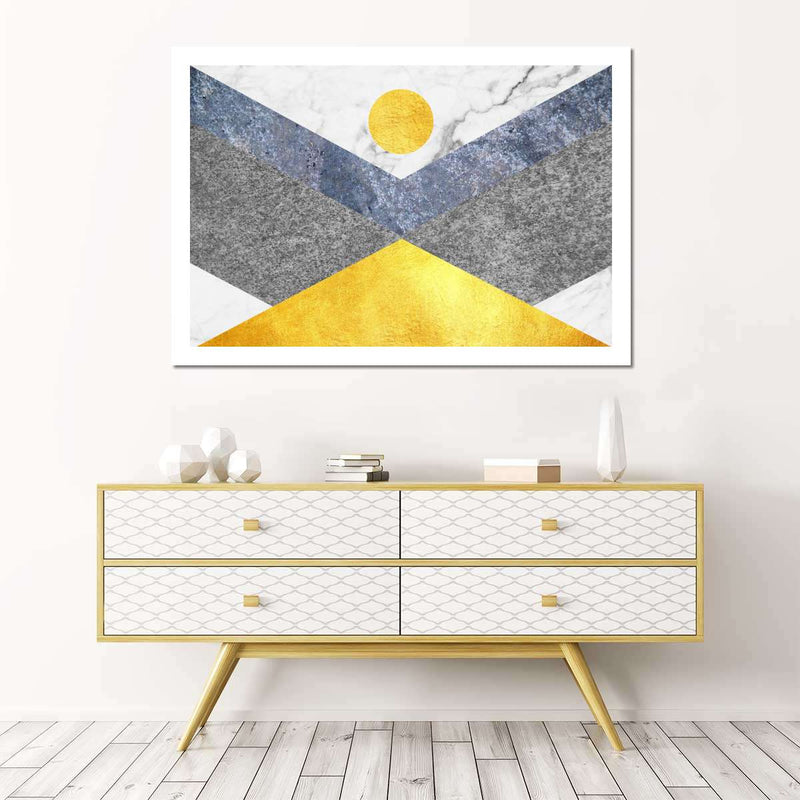 Marble Textured Geometric Wall Art
