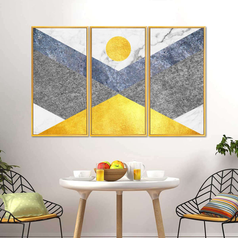 Marble Textured Geometric Wall Art