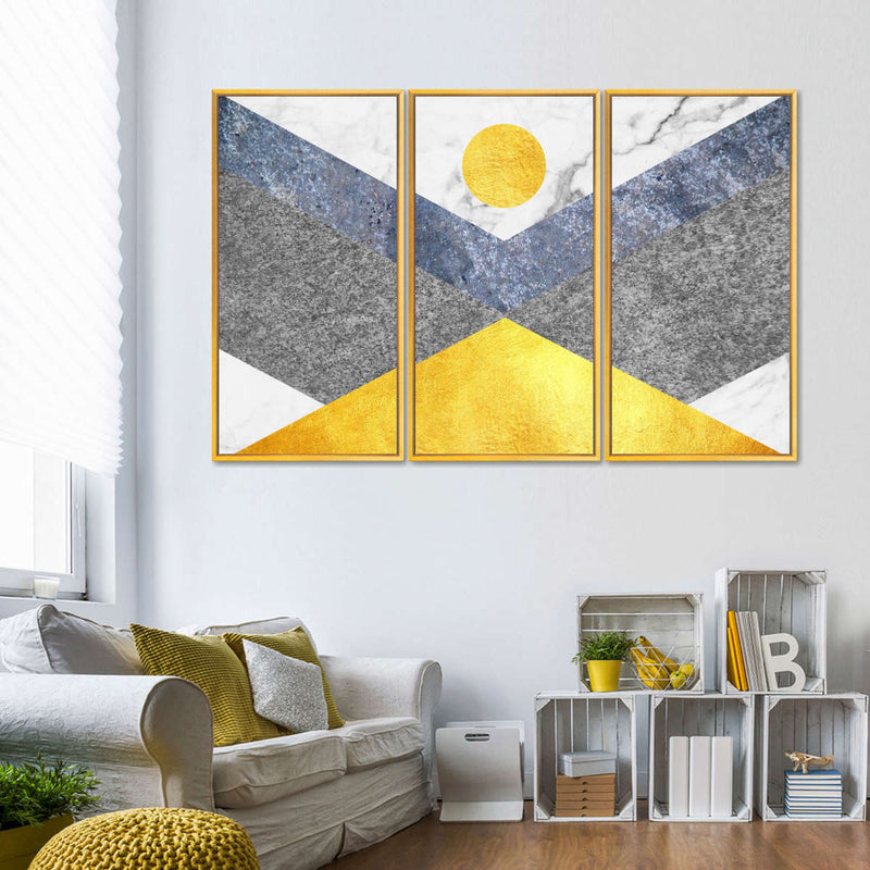 Marble Textured Geometric Wall Art