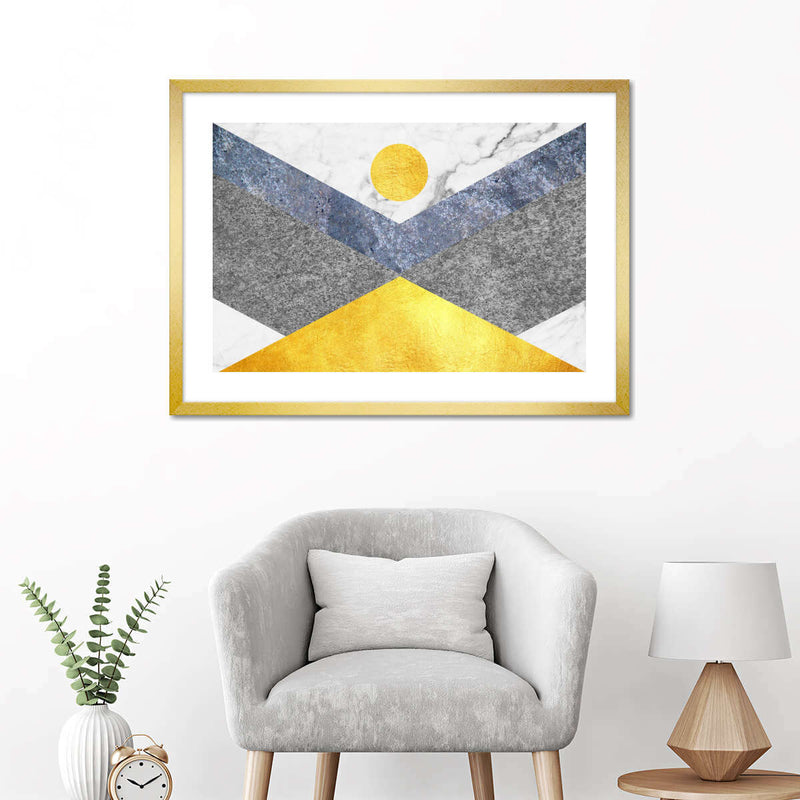 Marble Textured Geometric Wall Art