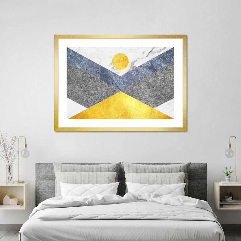 Marble Textured Geometric Wall Art