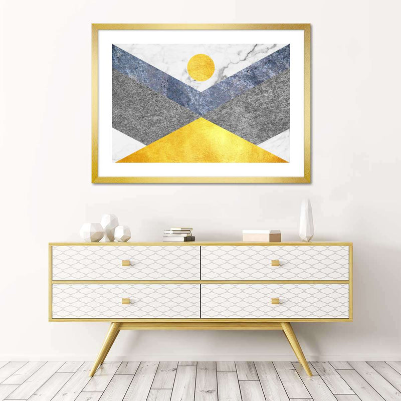 Marble Textured Geometric Wall Art