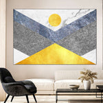 Marble Textured Geometric Wall Art