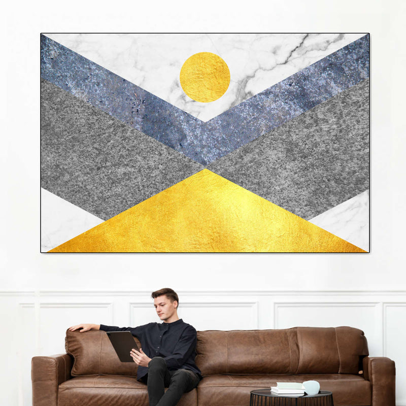 Marble Textured Geometric Wall Art
