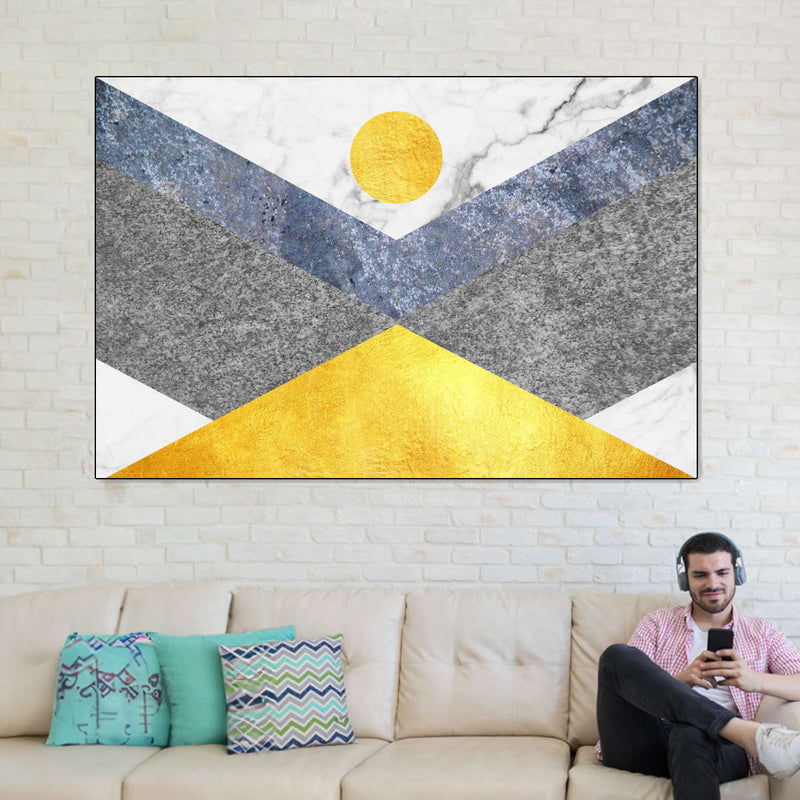 Marble Textured Geometric Wall Art