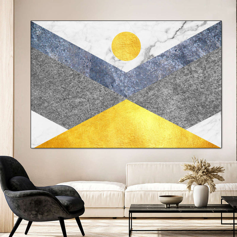 Marble Textured Geometric Wall Art