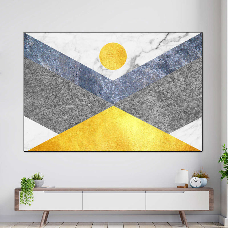 Marble Textured Geometric Wall Art