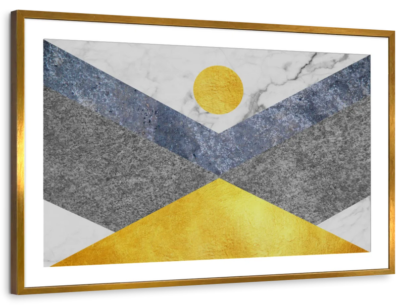 Marble Textured Geometric Wall Art