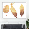 Triple Golden Leaves Wall Art