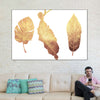 Triple Golden Leaves Wall Art