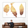 Triple Golden Leaves Wall Art