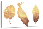 Triple Golden Leaves Wall Art