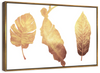 Triple Golden Leaves Wall Art