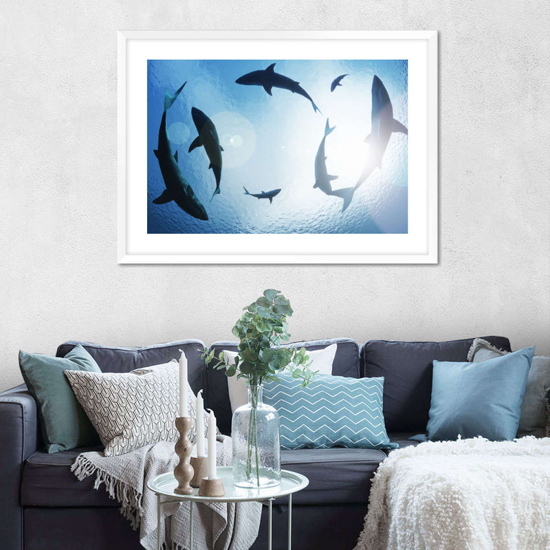 School Of Sharks Wall Art