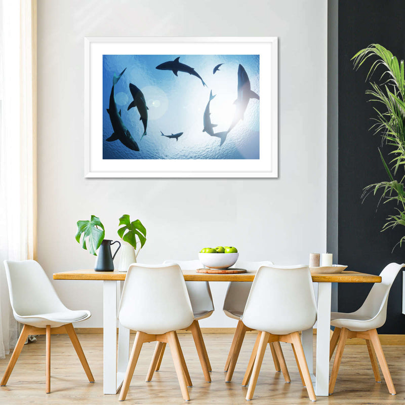 School Of Sharks Wall Art