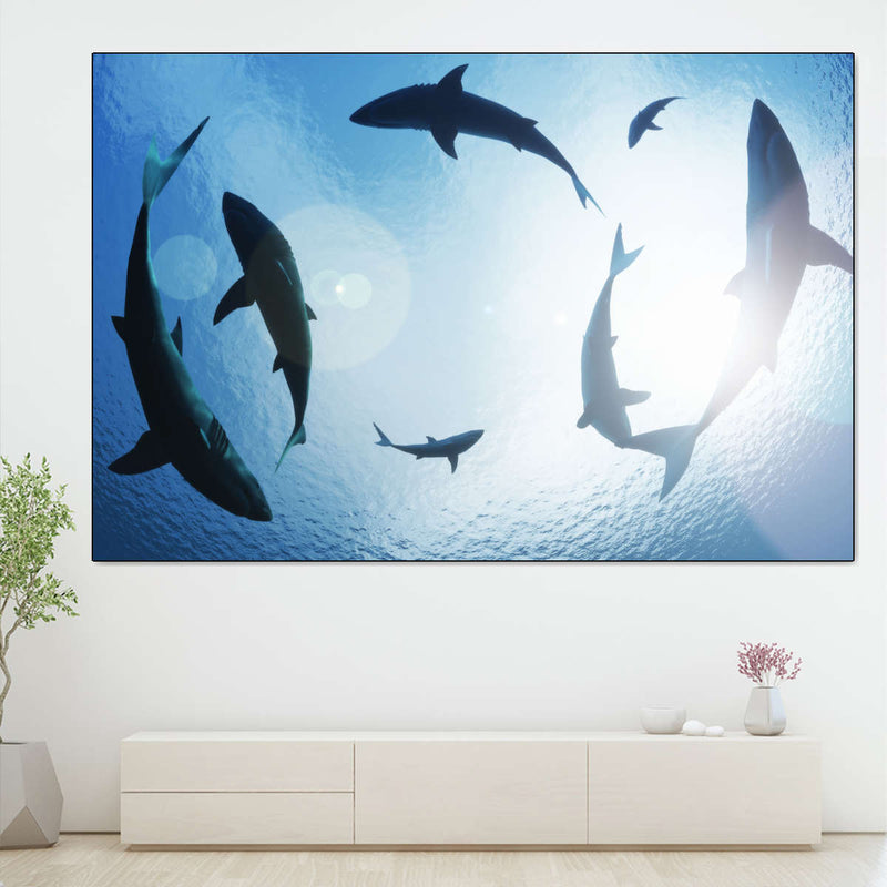 School Of Sharks Wall Art