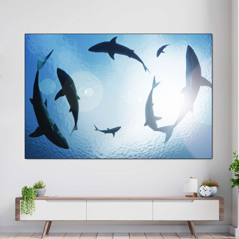 School Of Sharks Wall Art