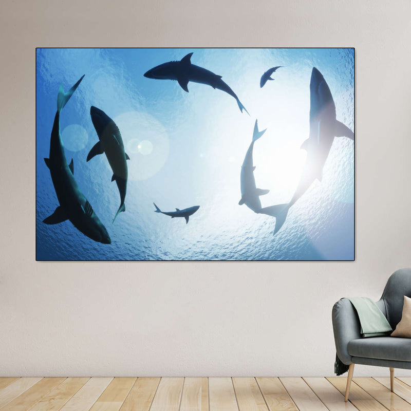 School Of Sharks Wall Art