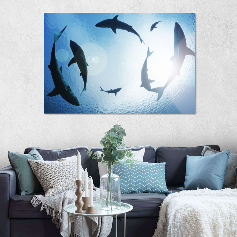 School Of Sharks Wall Art