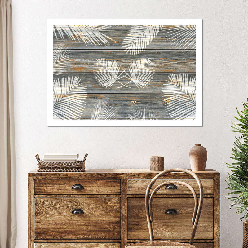 Wooden Palm Leaves Wall Art