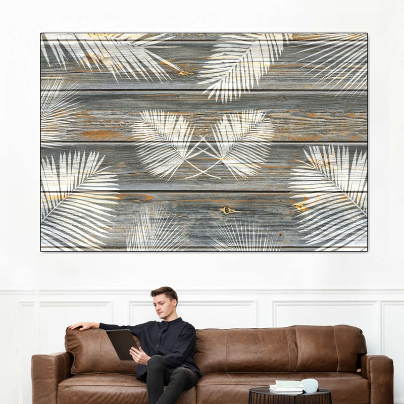 Wooden Palm Leaves Wall Art