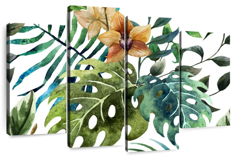 Wild Monstera Leaves Wall Art