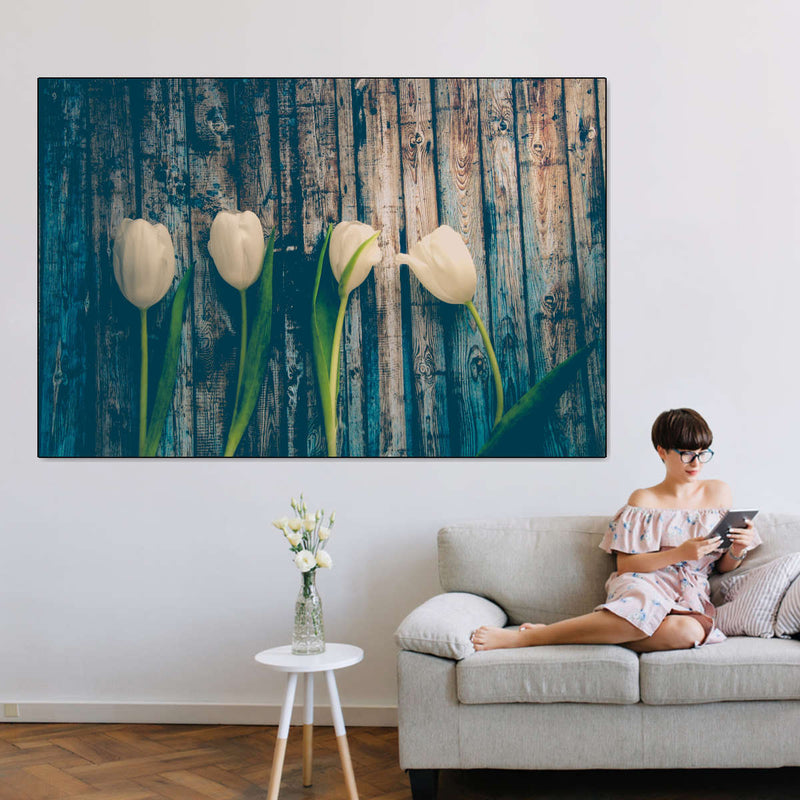 Pristine White Tulips Wall Art