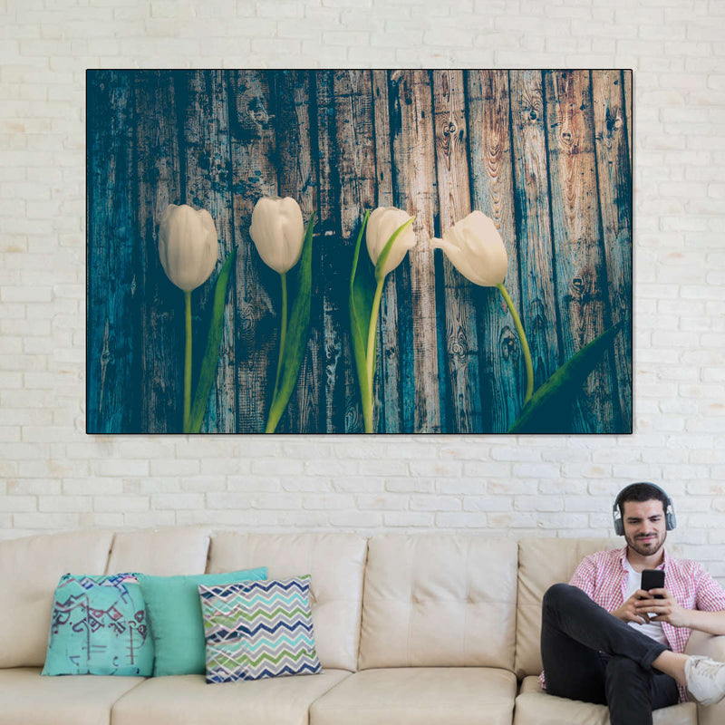 Pristine White Tulips Wall Art