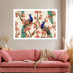 Royal Blue Peacocks Wall Art