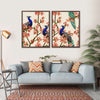 Royal Blue Peacocks Wall Art