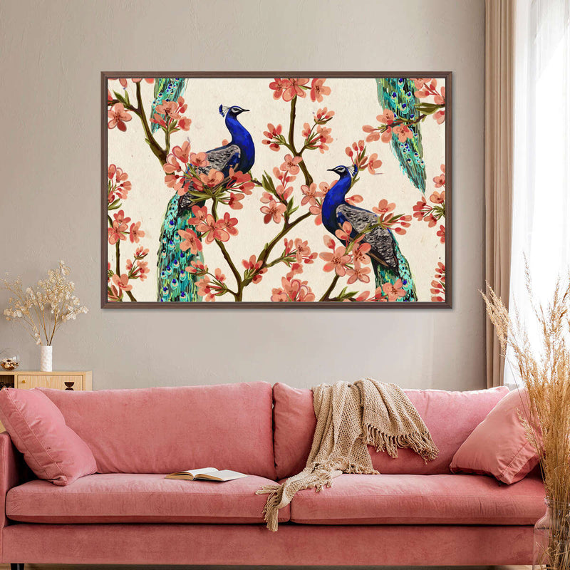 Royal Blue Peacocks Wall Art