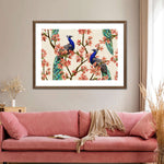 Royal Blue Peacocks Wall Art