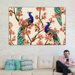 Royal Blue Peacocks Wall Art