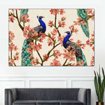 Royal Blue Peacocks Wall Art