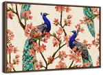 Royal Blue Peacocks Wall Art