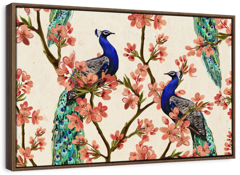 Royal Blue Peacocks Wall Art