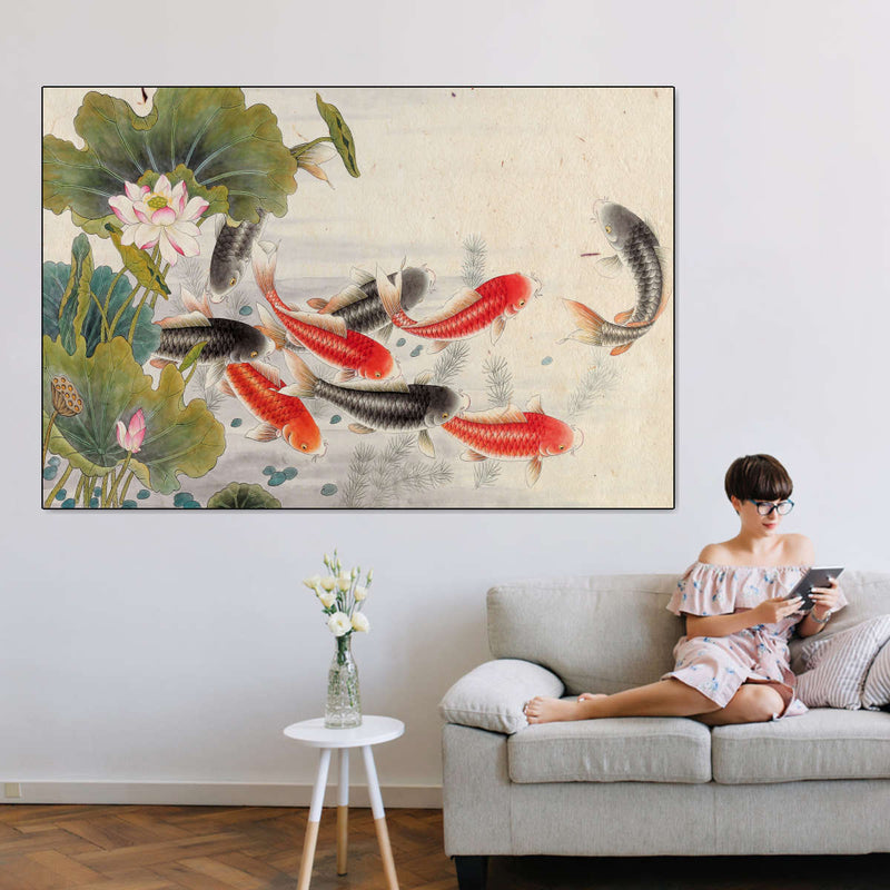 Japanese Koi Pond Wall Art