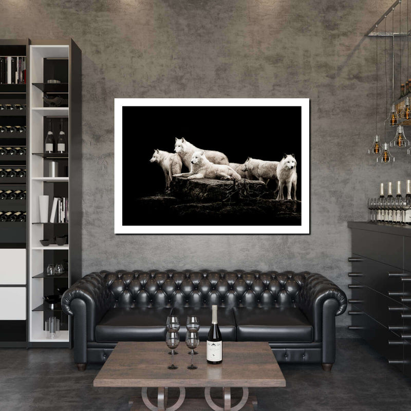 White Wolves Wall Art