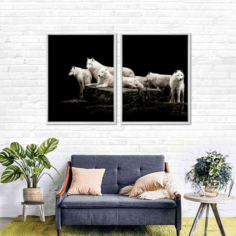 White Wolves Wall Art