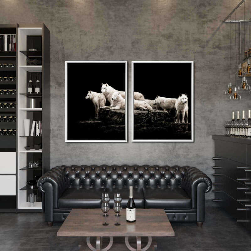 White Wolves Wall Art